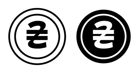 Hryvnia flat illustration of vector icon on white background.