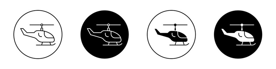 Helicopter flat illustration of vector icon on white background.