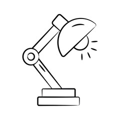 Download our premium hand drawn icon of study lamp
