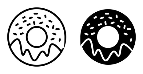 Fototapeta premium Donut flat illustration of vector icon on white background.