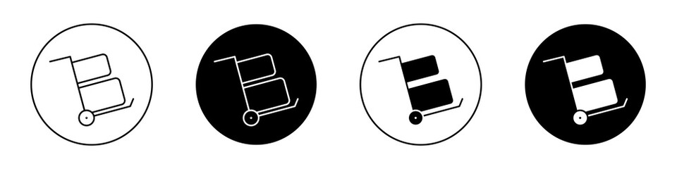 Dolly flatbed flat illustration of vector icon on white background.