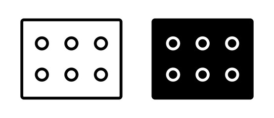 Dice six flat illustration of vector icon on white background.