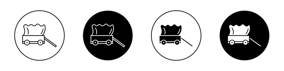 Covered wagon flat illustration of vector icon on white background.