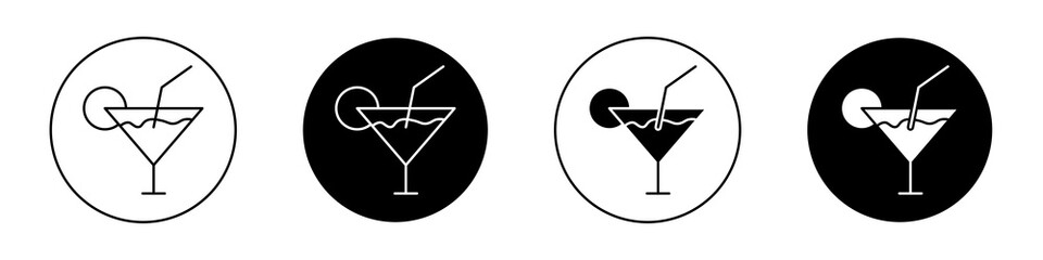 Citrus Martini glass flat illustration of vector icon on white background.