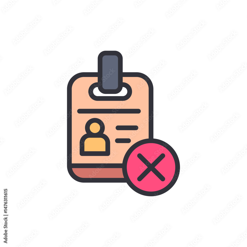 Poster identity verification failure showing profile card with red cancel icon