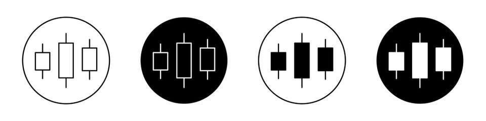 Chart candlestick flat illustration of vector icon on white background.