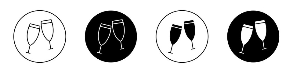 Champagne Glass flat illustration of vector icon on white background.