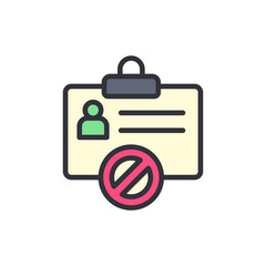 Restricted Access Identity Card With Prohibition Symbol Illustration