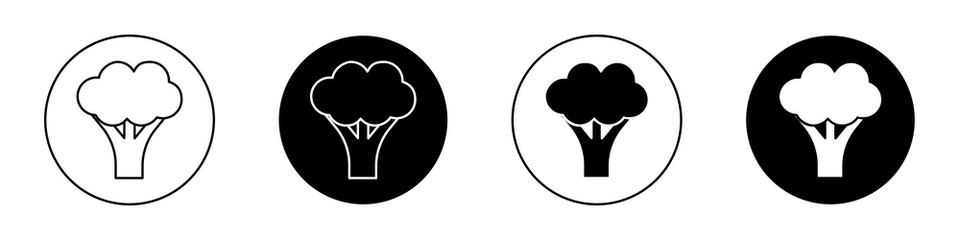 Broccoli flat illustration of vector icon on white background.