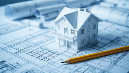 Home Construction Plans  House Model  Blueprint  Pencil