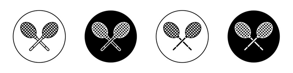 Badminton flat illustration of vector icon on white background.