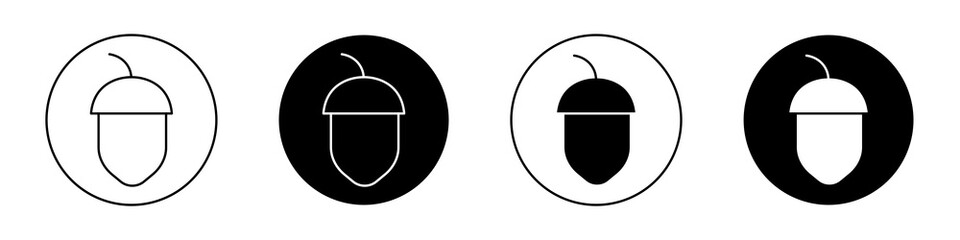Acorn flat illustration of vector icon on white background.