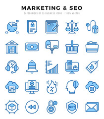 Simple Set of Marketing & SEO Related Vector Two Color Icons.