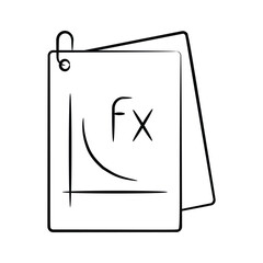 A well designed hand drawn icon of math notes