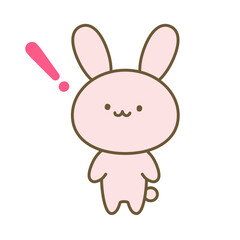 ビックリマークとうさぎ