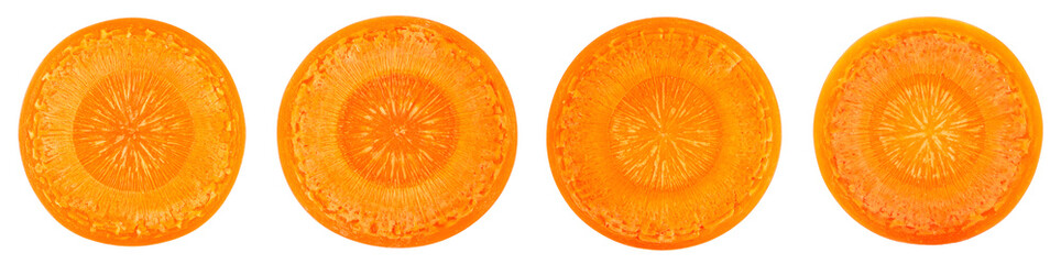 Fresh Carrot Slice Vegetable Transparent background PNG set
