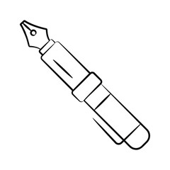 Here a captivating hand drawn icon showing fountain pen