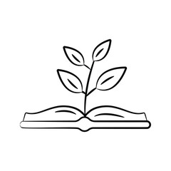 An amazing hand drawn style icon showing knowledge growth concept