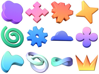 3d set abstract geometry gradient element