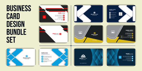 Corporate branding identity design includes Business Card Designs, and Modern stationery packs with Abstract Templates. Set of 5 vector visiting card
