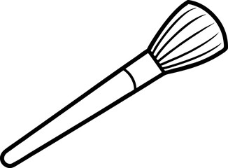 Makeup Brush Line Art Vector Illustration With White