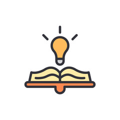 Open Book Displaying A Lightbulb Signifying Innovative Ideas