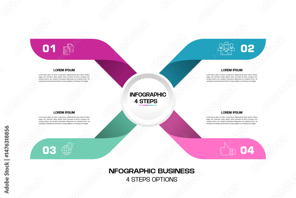 Poster modern business infographic template with circle design elements for web layout and presentation ban