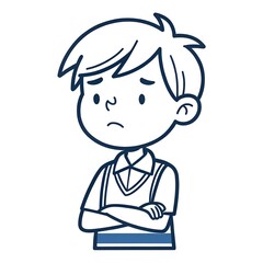 A boy with a blank expression