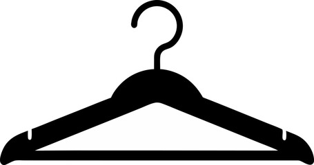 Plastic Hanger Silhouette Vector Illustration Black