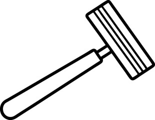 Safety Razor Blade Line Art Vector Illustration With White