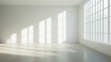 Bright living space with minimalist furniture and natural light / Serene simplicity in modern home design