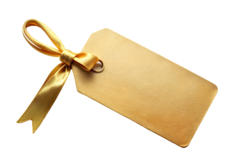 gold tag with ribbon clipart png image on transparent background