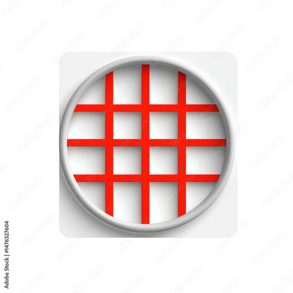 Poster Abstract geometric composition featuring a vibrant grid within a circular frame design