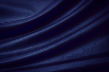 Fototapeta premium Black blue silk satin. Dark elegant background with space for design. Soft folds. Wavy. Shiny smooth fabric. Luxurious. Valentine, 14.02, Christmas, New year, festive.