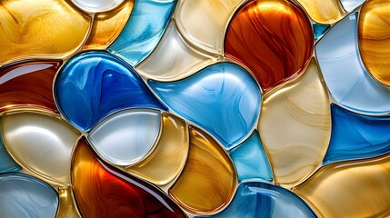 Fototapeta premium Abstract design of colorful, textured glass pieces.