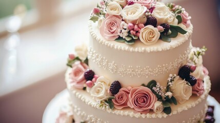 Stunning Floral Wedding Cake Design