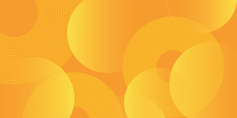 Orange geometric abstract background overlap layer on bright space with lines effect decoration. Modern graphic design element circles style concept for banner. Vector Illustration