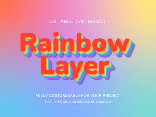 Colorful Layered Font Style - Stacked Rainbow Design