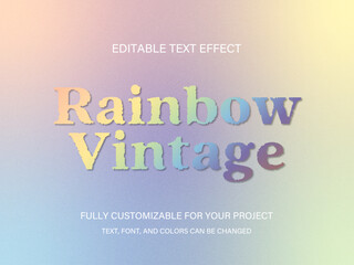 Distressed Vintage Rainbow Text Style for Retro Designs