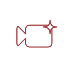 Sparkling Video Camera Icon for Streaming, Clean Recording, and Media UI Designs