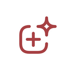 Add new feature icon with sparkles  