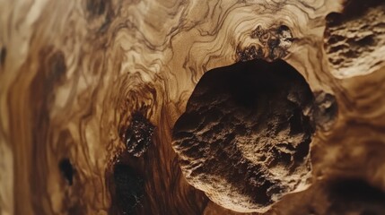 Close-up Olive Wood Grain Texture