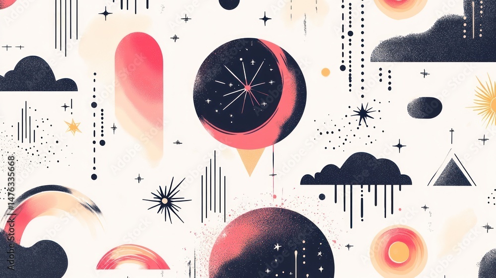 Poster abstract celestial pattern
