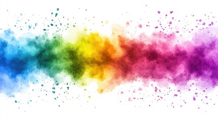 Obraz premium Abstract Rainbow Watercolor Splatter