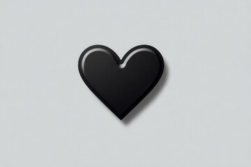 Obraz premium Elegant black heart symbol for romantic designs, passionate themes, and creative graphic projects in the love niche