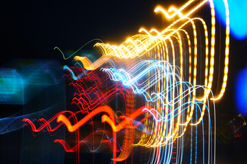 Long exposure of street light abstract as background