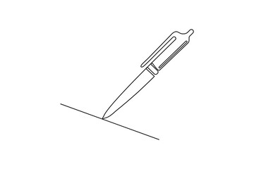 Pen icon continuous one line drawing Minimalist outline vector design
