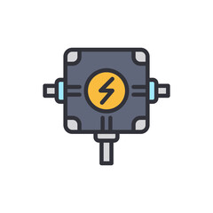 Isolated Electricity Box With Bolt Symbol On Transparent Background