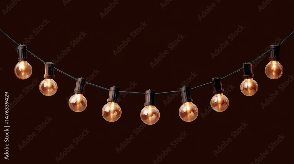 Fototapete Soft reflections from glowing string lights add warmth to the atmosphere, creating an inviting backdrop ideal for holiday gatherings and celebrations