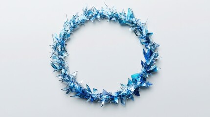 Obraz premium Blue Glass Fragments Circle Frame